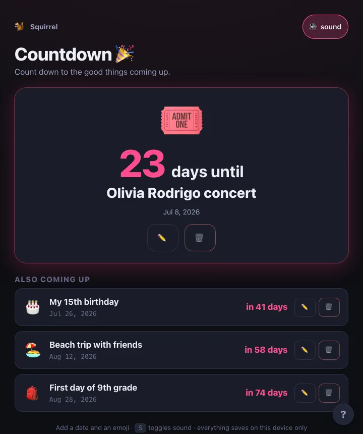Countdown screenshot