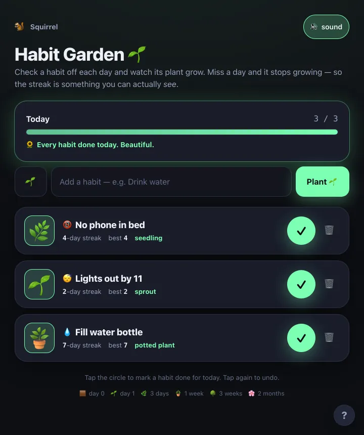 Habit Garden screenshot