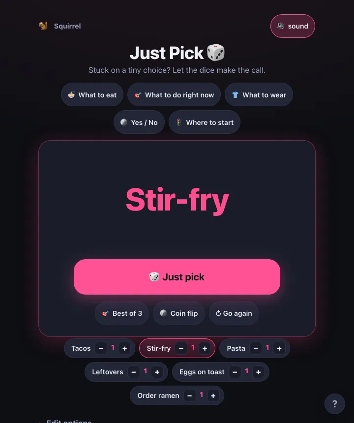 Just Pick screenshot