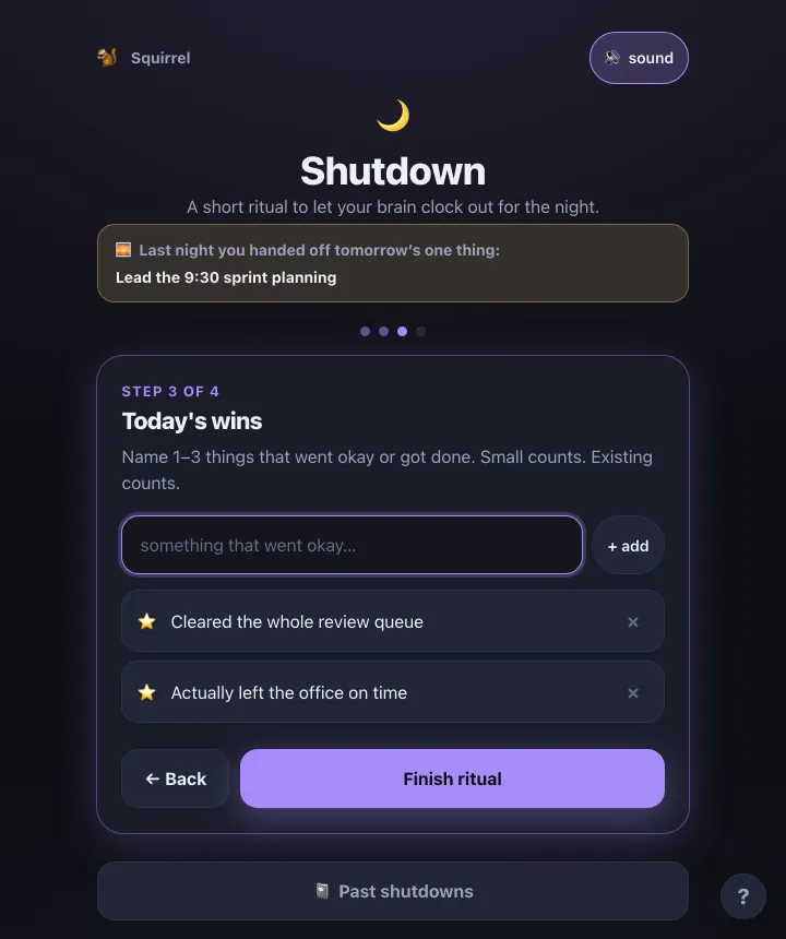 Shutdown screenshot