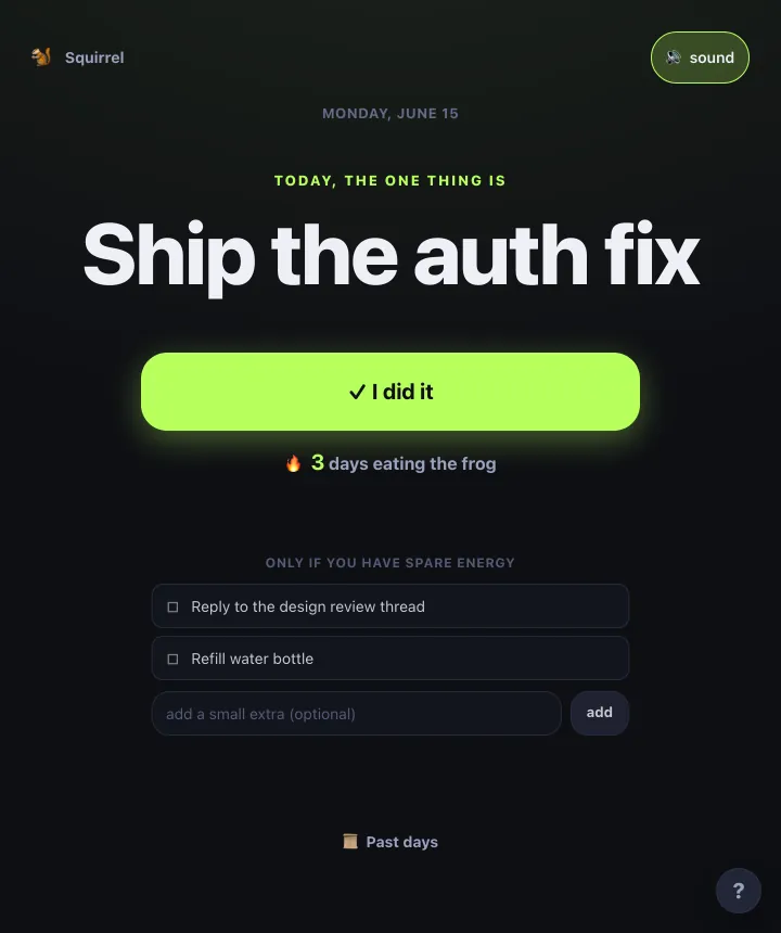 Today’s Frog screenshot