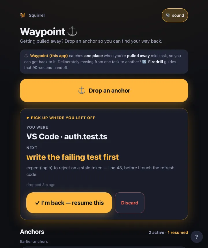 Waypoint screenshot