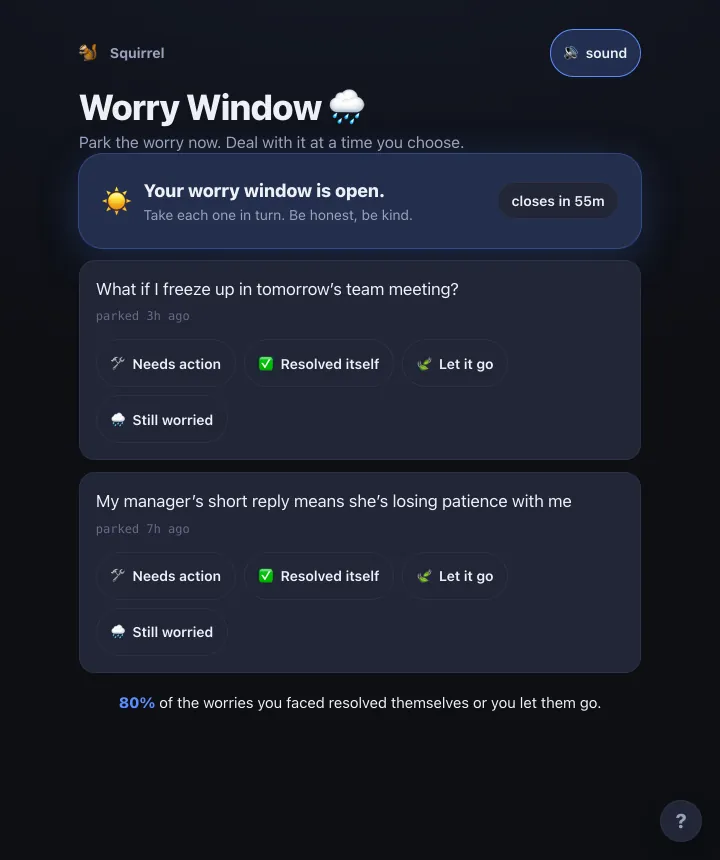 Worry Window screenshot